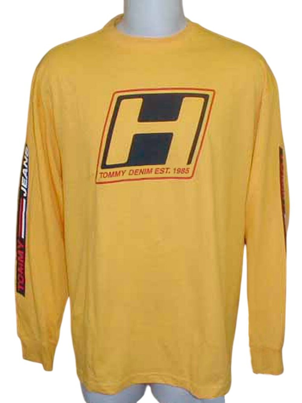 NEW Vintage Tommy Hilfiger T Shirt! Gold With Big "H" & Tommy Denim Graphics
